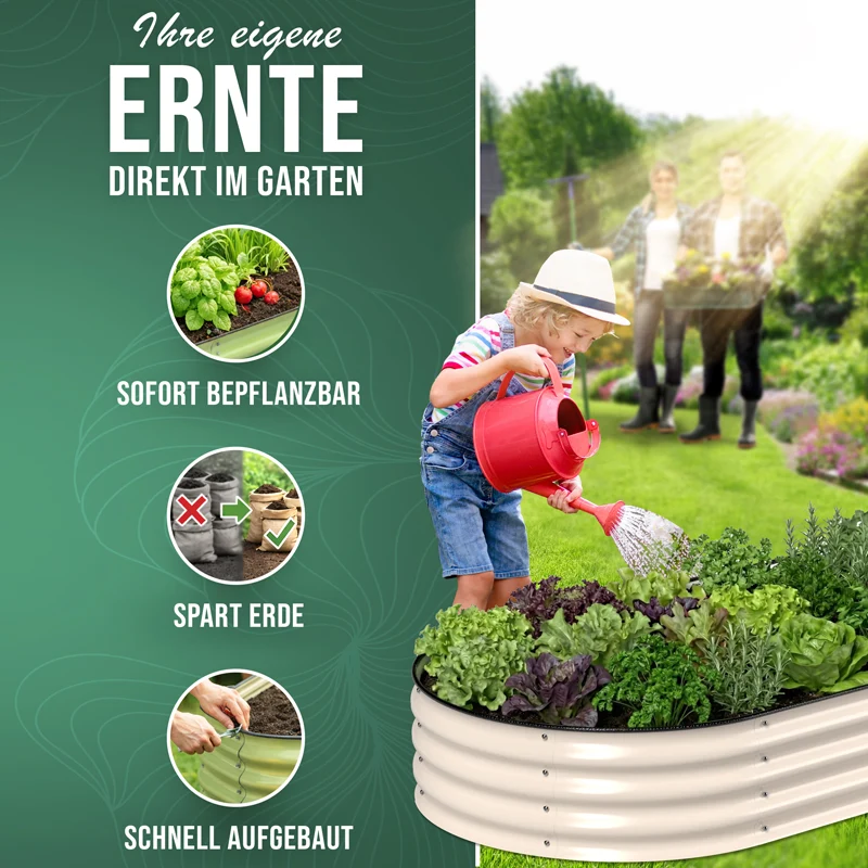HOFGARTEN QuickGrow Compact, Metall Hochbeet | Beethöhe 28 cm