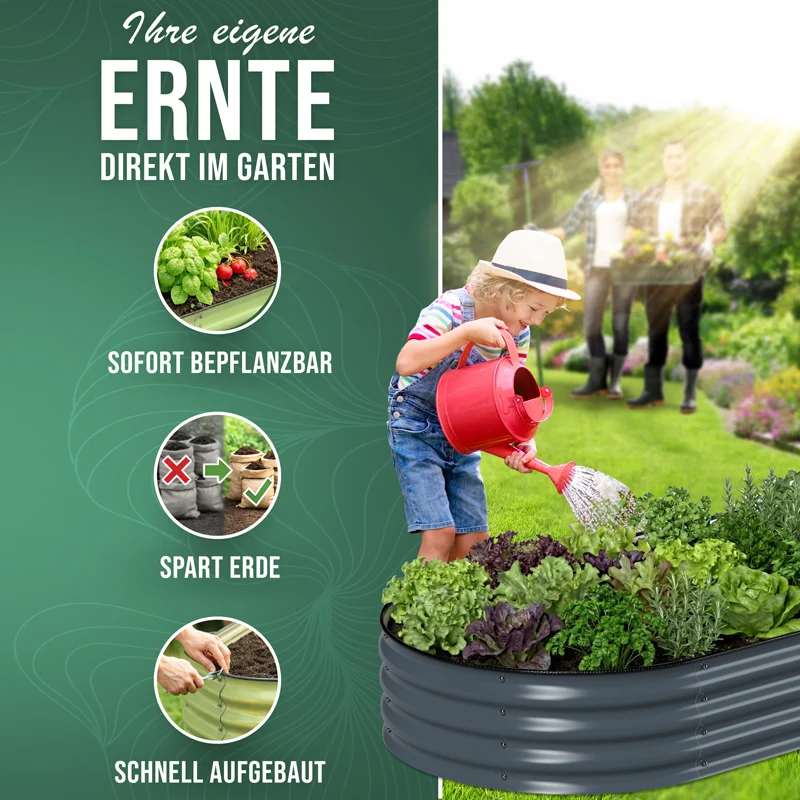HOFGARTEN QuickGrow Compact, Metall Hochbeet | Beethöhe 28 cm