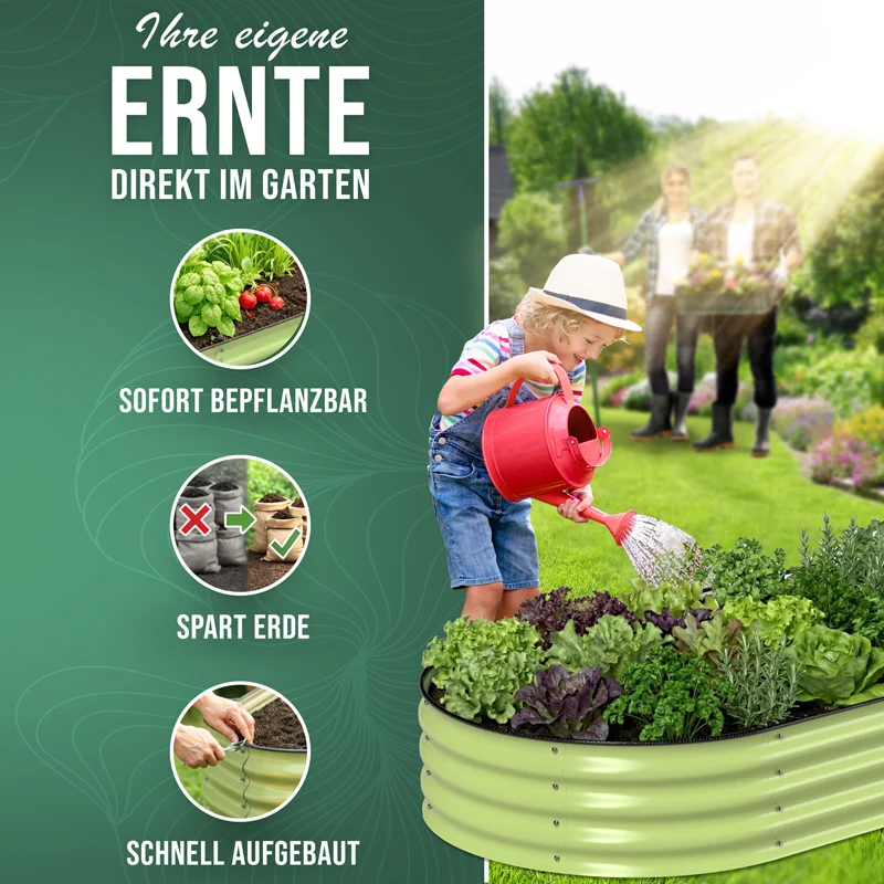 HOFGARTEN QuickGrow Compact, Metall Hochbeet | Beethöhe 28 cm