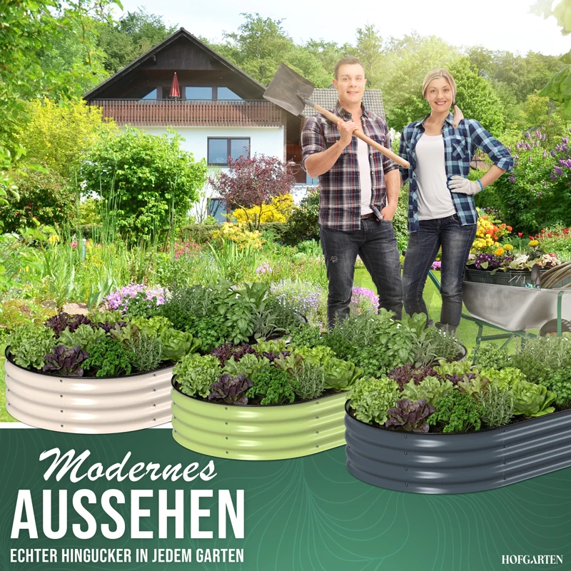 HOFGARTEN QuickGrow Compact, Metall Hochbeet | Beethöhe 28 cm
