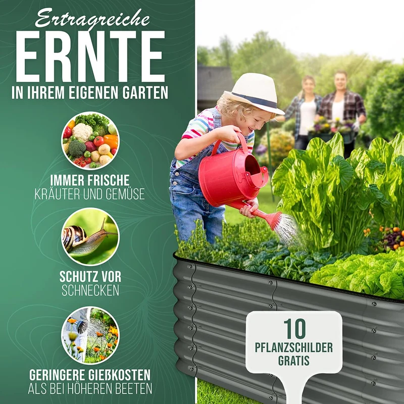 HOFGARTEN QuickGrow, 6-in-1 Metall Hochbeet | 42 cm Beethöhe
