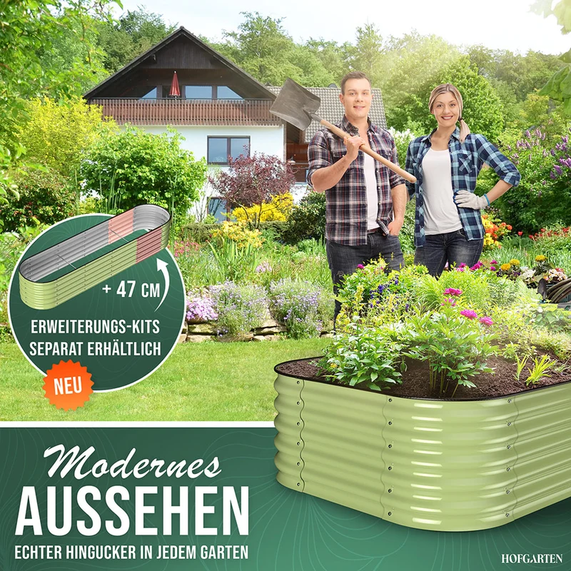HOFGARTEN QuickGrow, 6-in-1 Metall Hochbeet | 42 cm Beethöhe