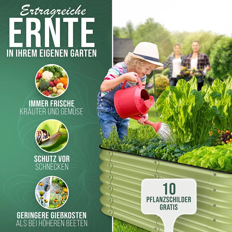 HOFGARTEN QuickGrow, 6-in-1 Metall Hochbeet | 42 cm Beethöhe