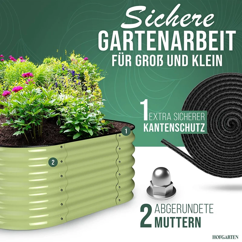 HOFGARTEN QuickGrow, 6-in-1 Metall Hochbeet | 42 cm Beethöhe
