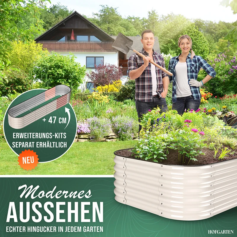 HOFGARTEN QuickGrow, 6-in-1 Metall Hochbeet | 42 cm Beethöhe