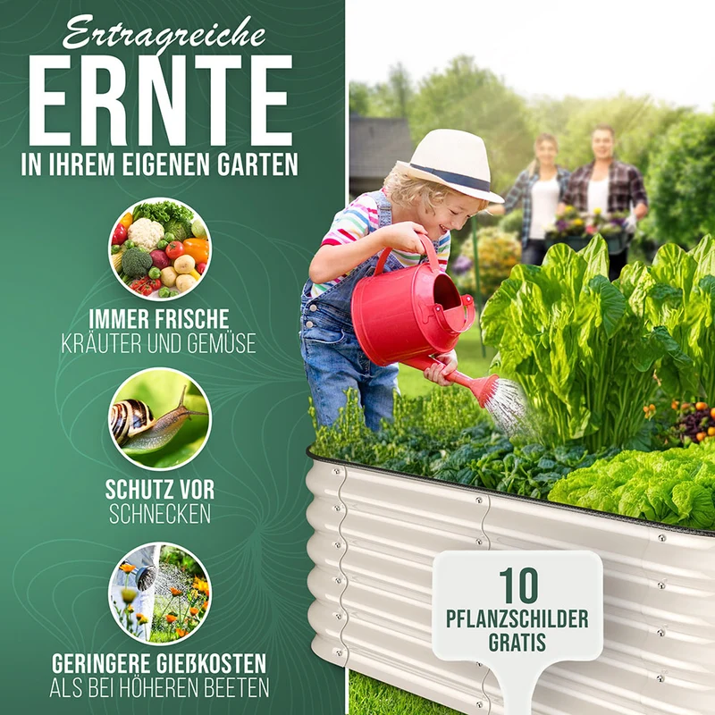 HOFGARTEN QuickGrow, 6-in-1 Metall Hochbeet | 42 cm Beethöhe