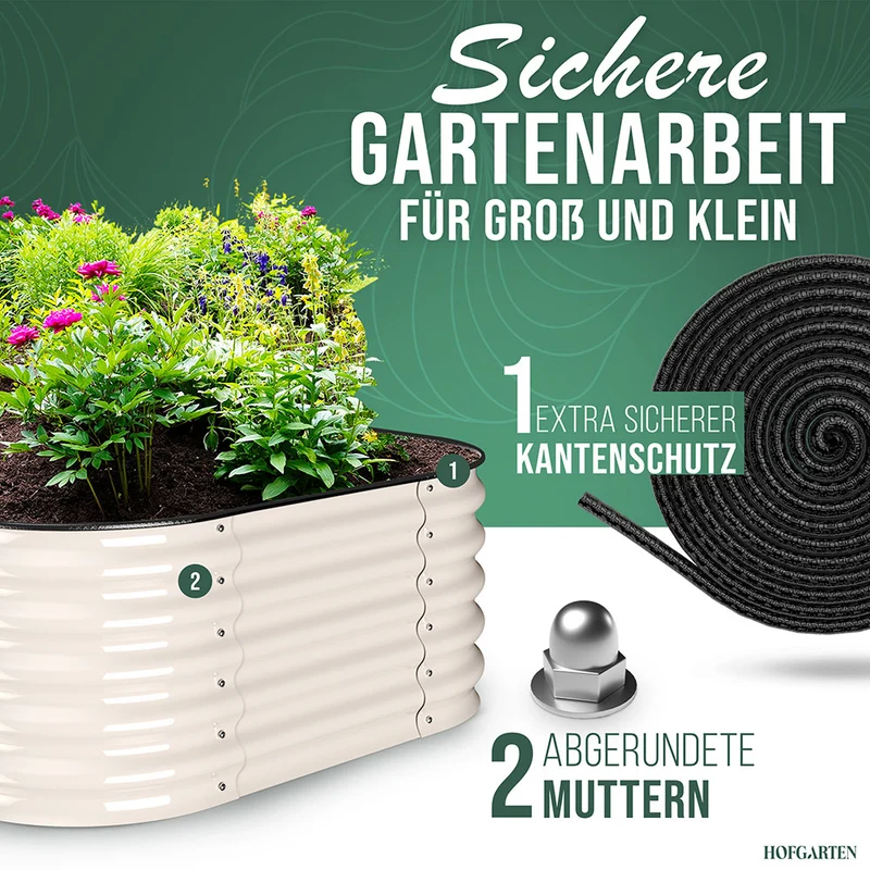 HOFGARTEN QuickGrow, 6-in-1 Metall Hochbeet | 42 cm Beethöhe