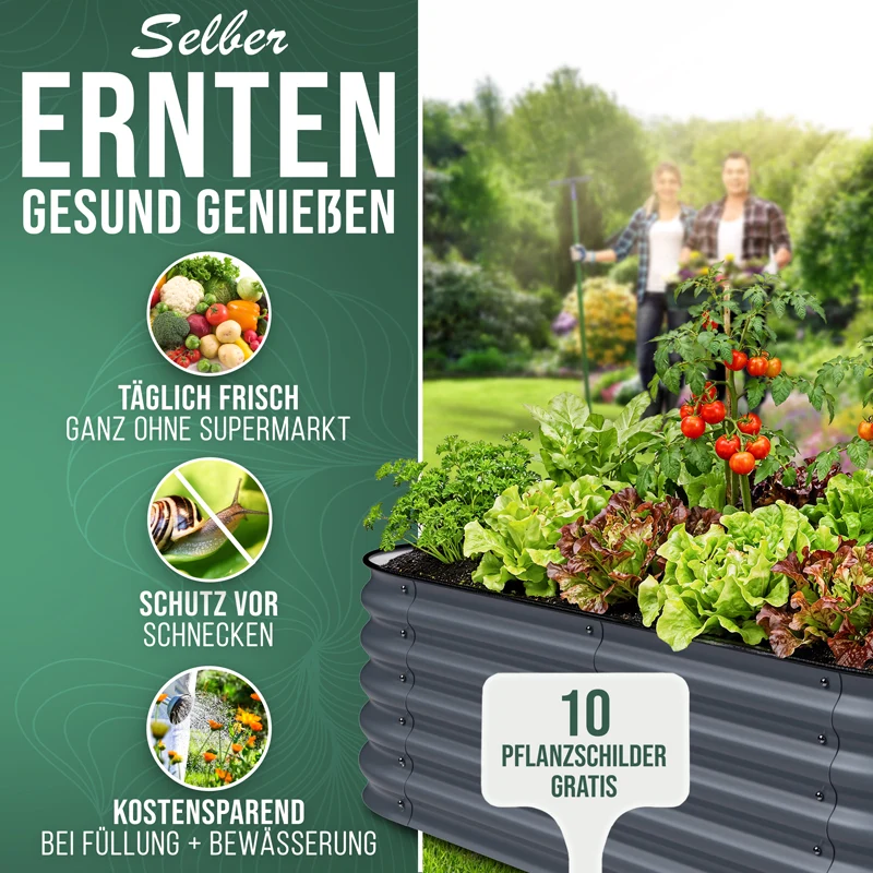 HOFGARTEN QuickGrow, 6-in-1 Metall Hochbeet | 42 cm Beethöhe