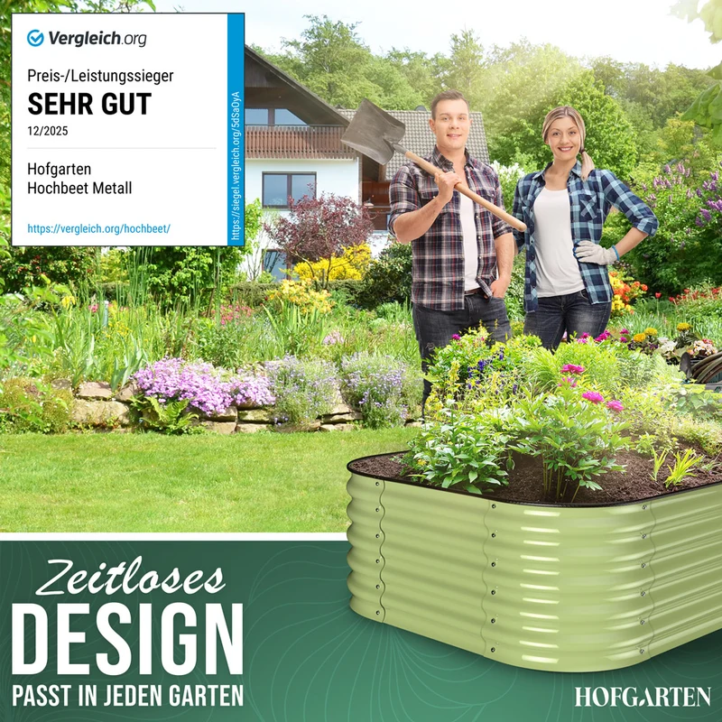 HOFGARTEN QuickGrow, 6-in-1 Metall Hochbeet | 42 cm Beethöhe