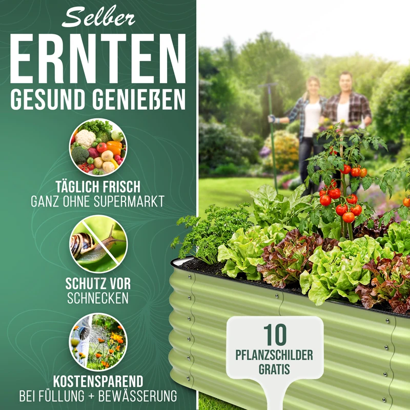 HOFGARTEN QuickGrow, 6-in-1 Metall Hochbeet | 42 cm Beethöhe