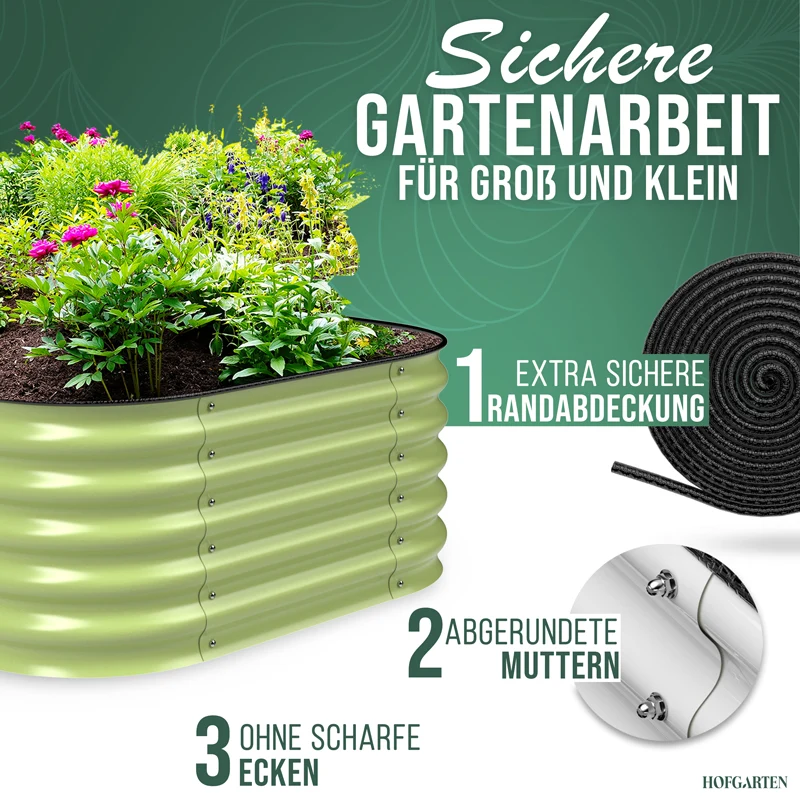 HOFGARTEN QuickGrow, 6-in-1 Metall Hochbeet | 42 cm Beethöhe