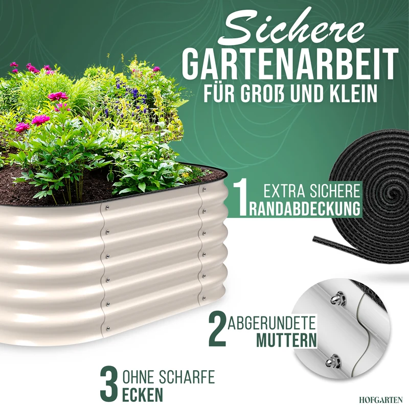 HOFGARTEN QuickGrow, 6-in-1 Metall Hochbeet | 42 cm Beethöhe