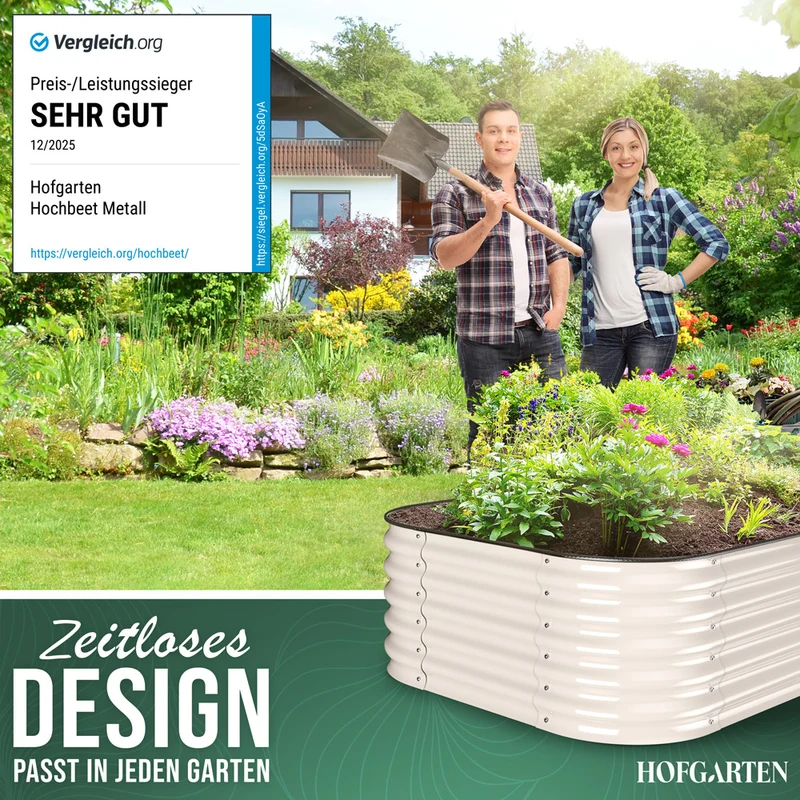 HOFGARTEN QuickGrow, 6-in-1 Metall Hochbeet | 42 cm Beethöhe