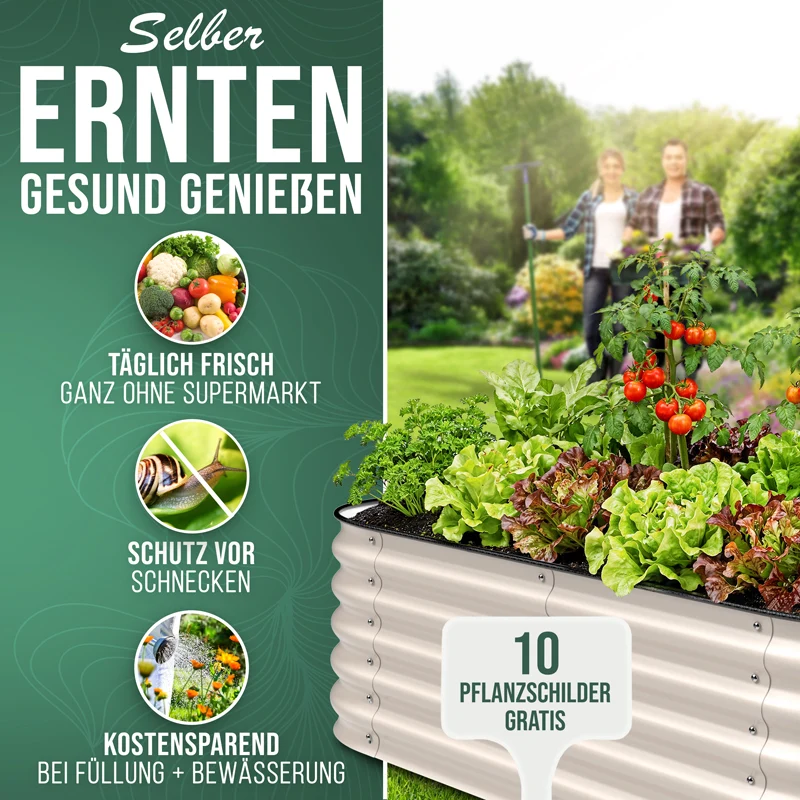 HOFGARTEN QuickGrow, 6-in-1 Metall Hochbeet | 42 cm Beethöhe
