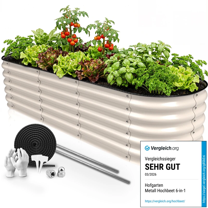 HOFGARTEN QuickGrow, 6-in-1 Metall Hochbeet | 42 cm Beethöhe