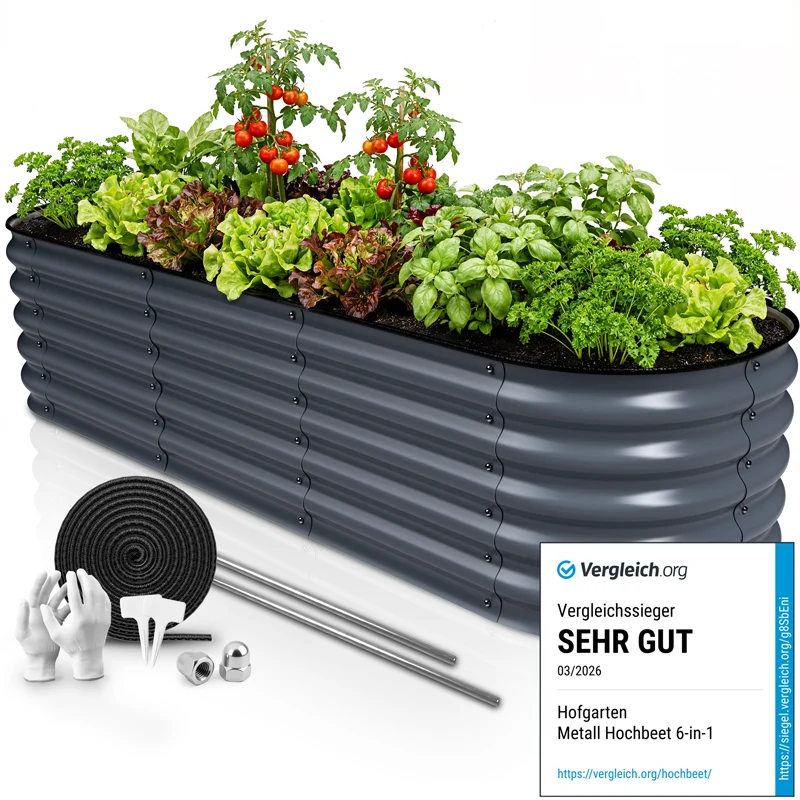 HOFGARTEN QuickGrow, 6-in-1 Metall Hochbeet | 42 cm Beethöhe