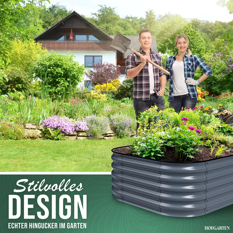 HOFGARTEN QuickGrow, 6-in-1 Metall Hochbeet | 42 cm Beethöhe