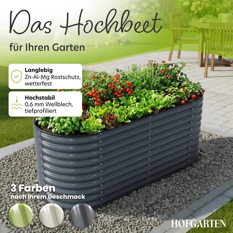 HOFGARTEN QuickGrow XL Metall Hochbeet | 78 cm Beethöhe