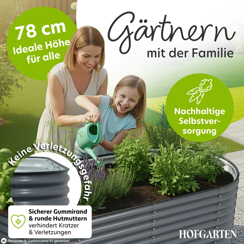 HOFGARTEN QuickGrow XL Metall Hochbeet | 78 cm Beethöhe