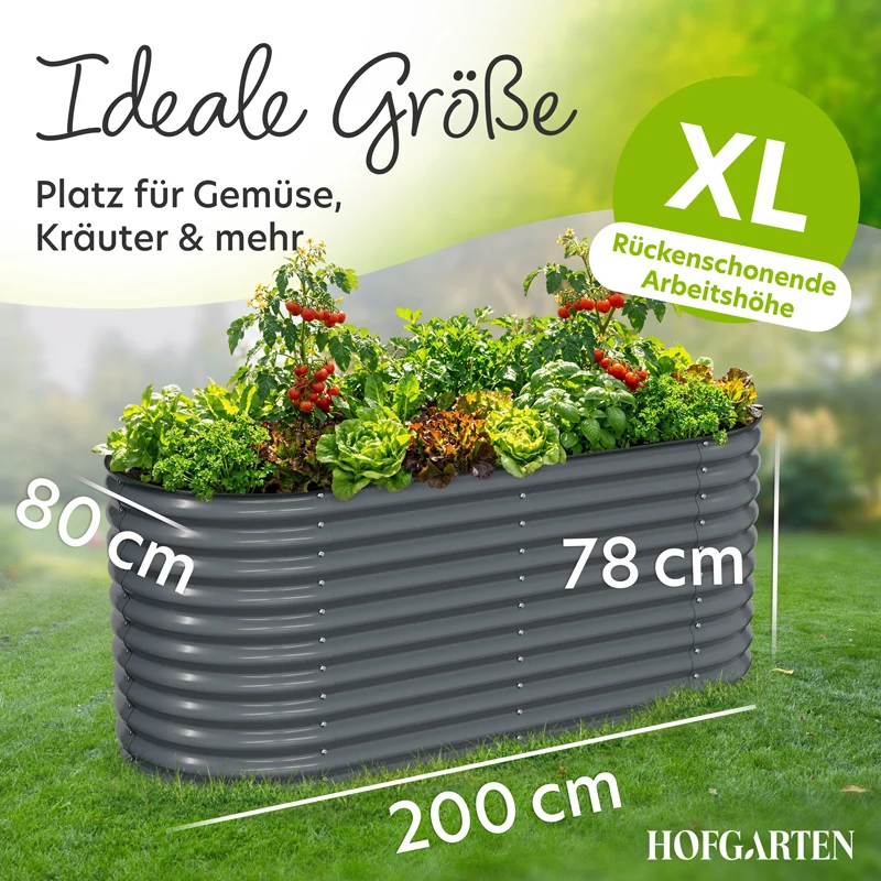 HOFGARTEN QuickGrow XL Metall Hochbeet | 78 cm Beethöhe