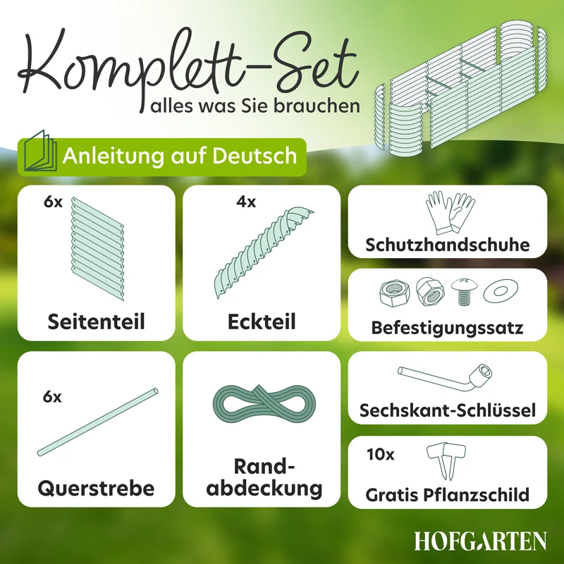 HOFGARTEN QuickGrow XL Metall Hochbeet | 78 cm Beethöhe