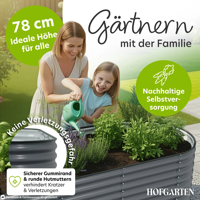 HOFGARTEN QuickGrow XL Metall Hochbeet | 78 cm Beethöhe