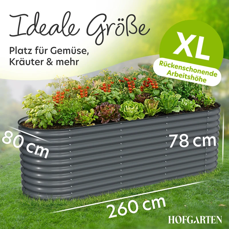 HOFGARTEN QuickGrow XL Metall Hochbeet | 78 cm Beethöhe