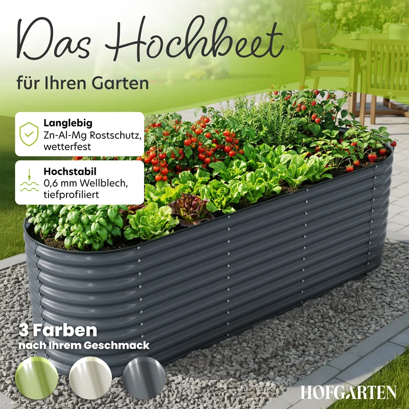 HOFGARTEN QuickGrow XL Metall Hochbeet | 78 cm Beethöhe