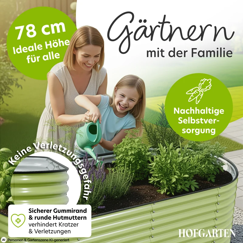 HOFGARTEN QuickGrow XL Metall Hochbeet | 78 cm Beethöhe