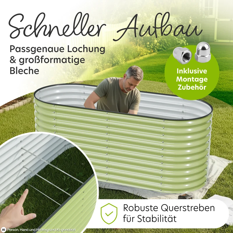 HOFGARTEN QuickGrow XL Metall Hochbeet | 78 cm Beethöhe