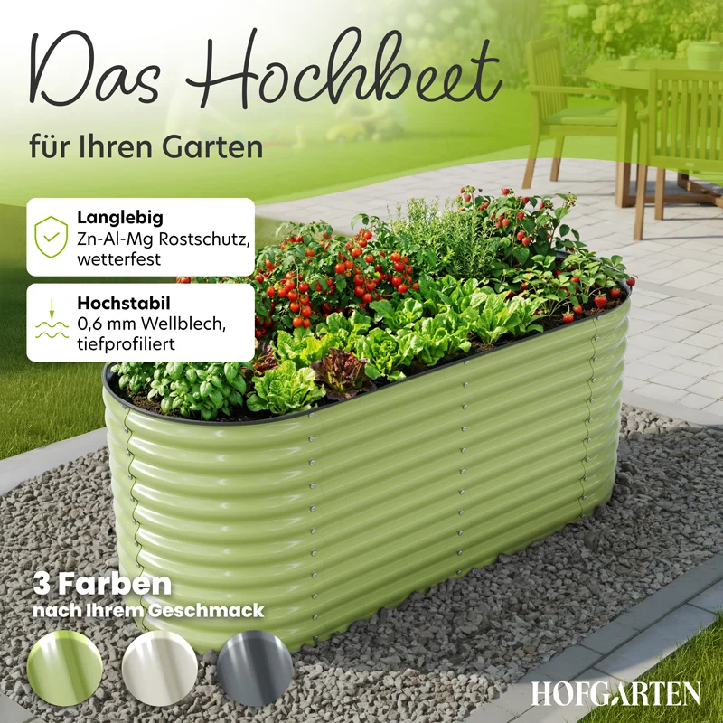 HOFGARTEN QuickGrow XL Metall Hochbeet | 78 cm Beethöhe