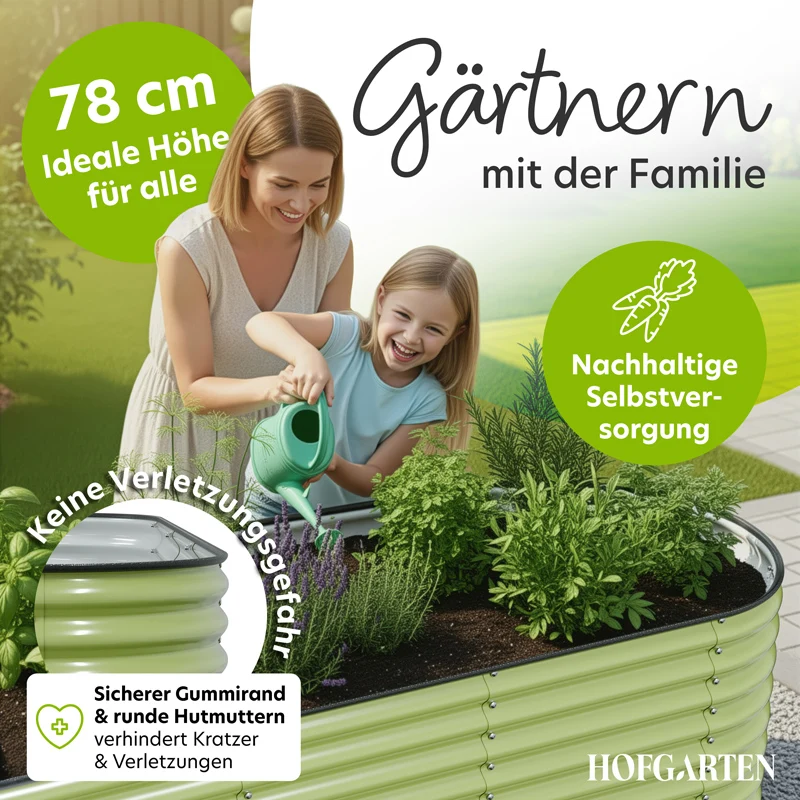 HOFGARTEN QuickGrow XL Metall Hochbeet | 78 cm Beethöhe