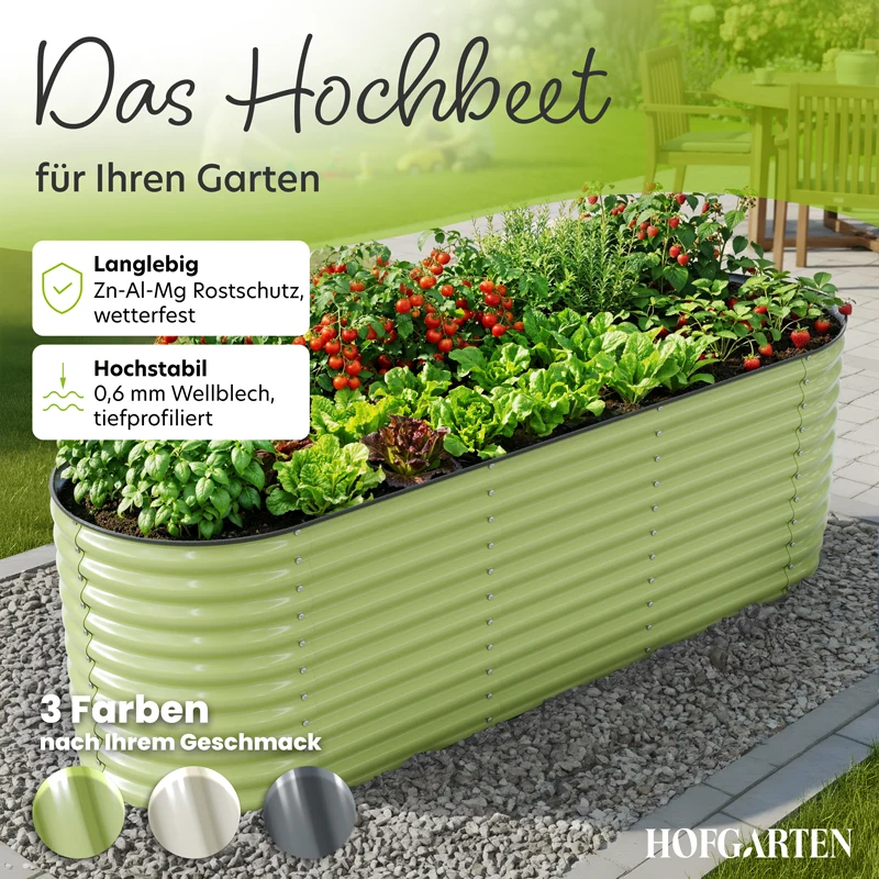 HOFGARTEN QuickGrow XL Metall Hochbeet | 78 cm Beethöhe