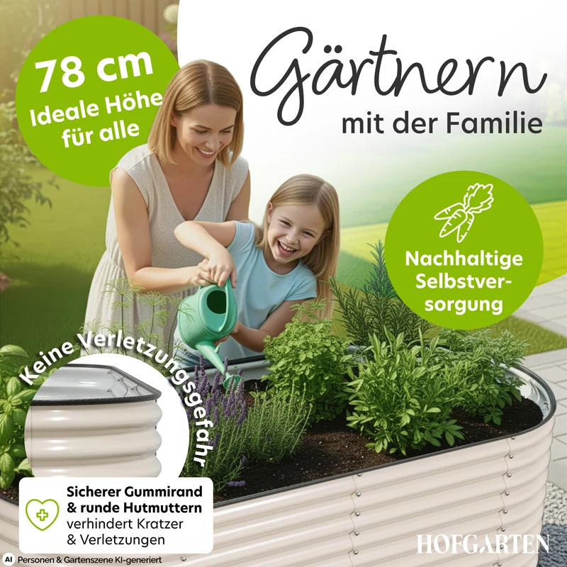 HOFGARTEN QuickGrow XL Metall Hochbeet | 78 cm Beethöhe