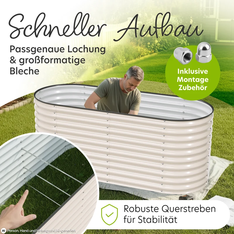 HOFGARTEN QuickGrow XL Metall Hochbeet | 78 cm Beethöhe