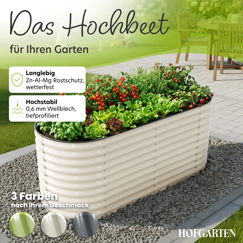 HOFGARTEN QuickGrow XL Metall Hochbeet | 78 cm Beethöhe