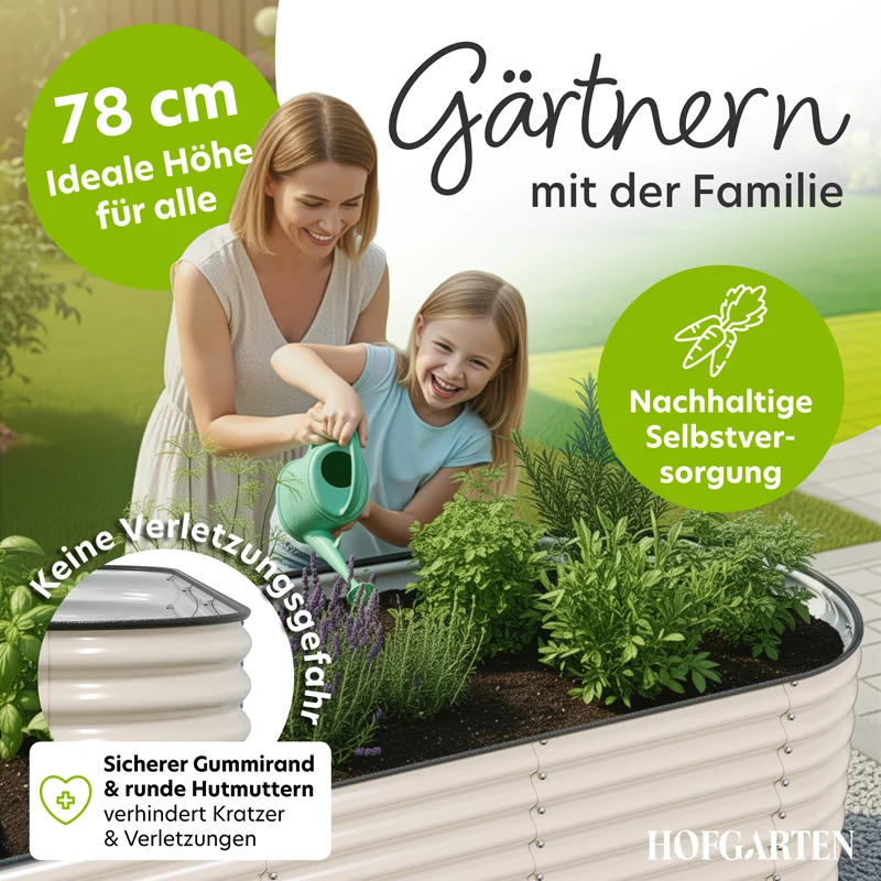 HOFGARTEN QuickGrow XL Metall Hochbeet | 78 cm Beethöhe