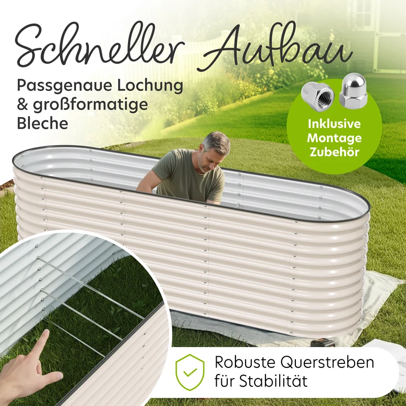 HOFGARTEN QuickGrow XL Metall Hochbeet | 78 cm Beethöhe
