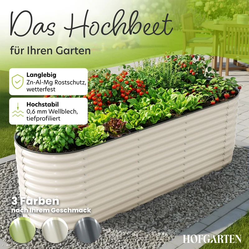 HOFGARTEN QuickGrow XL Metall Hochbeet | 78 cm Beethöhe