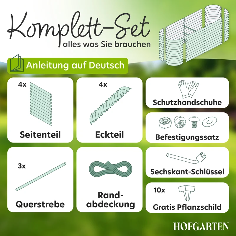 HOFGARTEN QuickGrow XL Metall Hochbeet | 78 cm Beethöhe