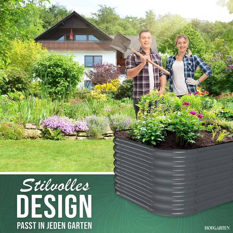 HOFGARTEN QuickGrow Plus, 6-in-1 Metall Hochbeet | 64 cm Beethöhe