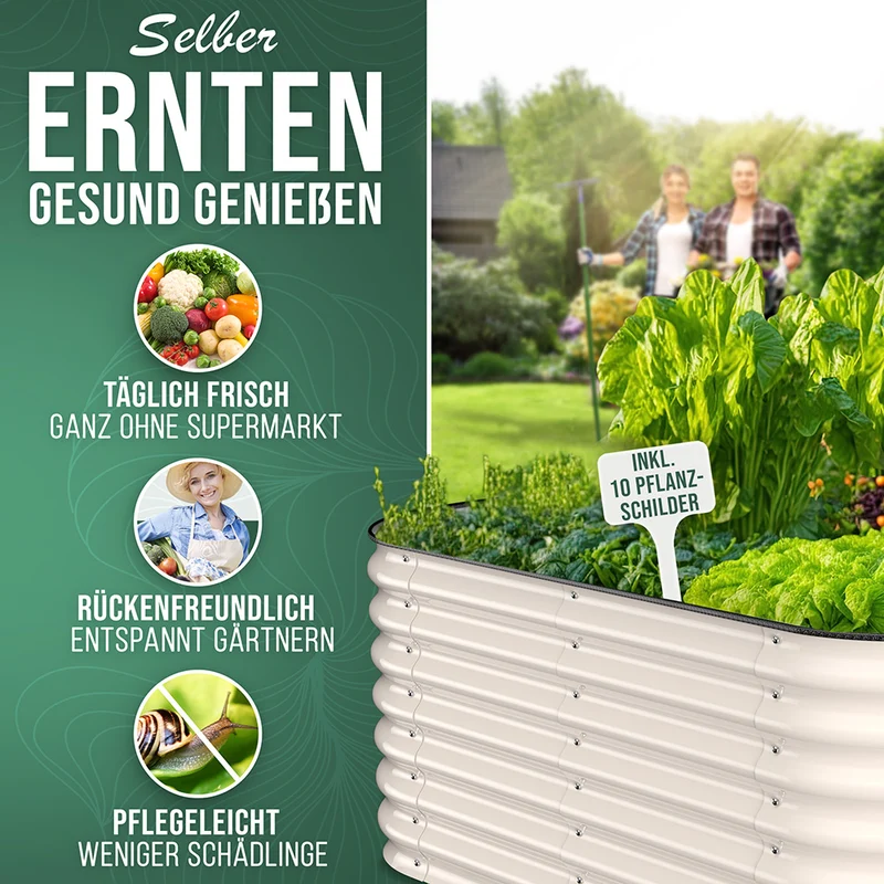 HOFGARTEN QuickGrow Plus, 6-in-1 Metall Hochbeet | 64 cm Beethöhe