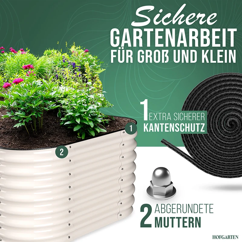 HOFGARTEN QuickGrow Plus, 6-in-1 Metall Hochbeet | 64 cm Beethöhe