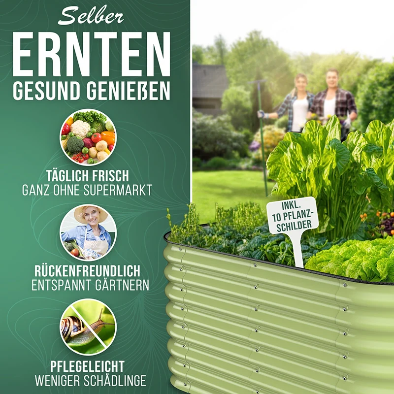 HOFGARTEN QuickGrow Plus, 6-in-1 Metall Hochbeet | 64 cm Beethöhe