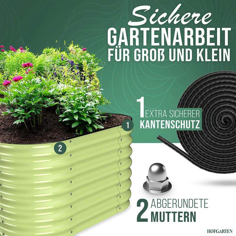 HOFGARTEN QuickGrow Plus, 6-in-1 Metall Hochbeet | 64 cm Beethöhe