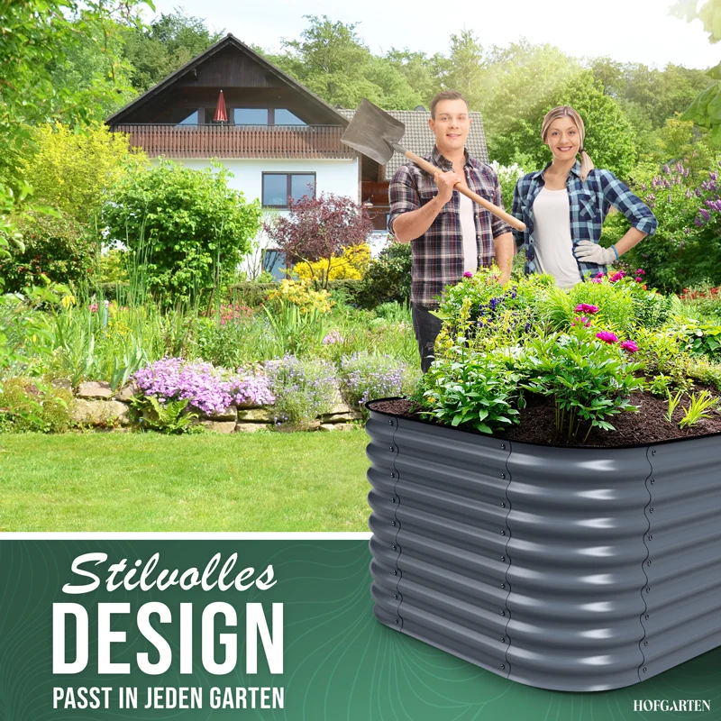 HOFGARTEN QuickGrow Plus, 6-in-1 Metall Hochbeet | 64 cm Beethöhe