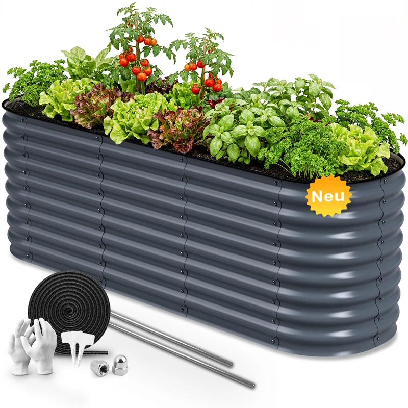 HOFGARTEN QuickGrow Plus, 6-in-1 Metall Hochbeet | 64 cm Beethöhe