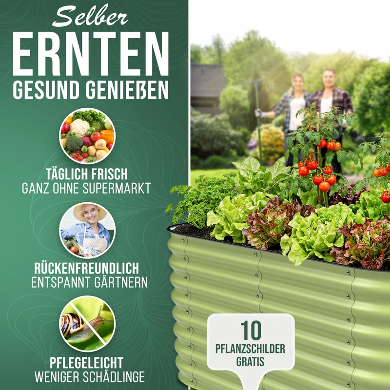 HOFGARTEN QuickGrow Plus, 6-in-1 Metall Hochbeet | 64 cm Beethöhe