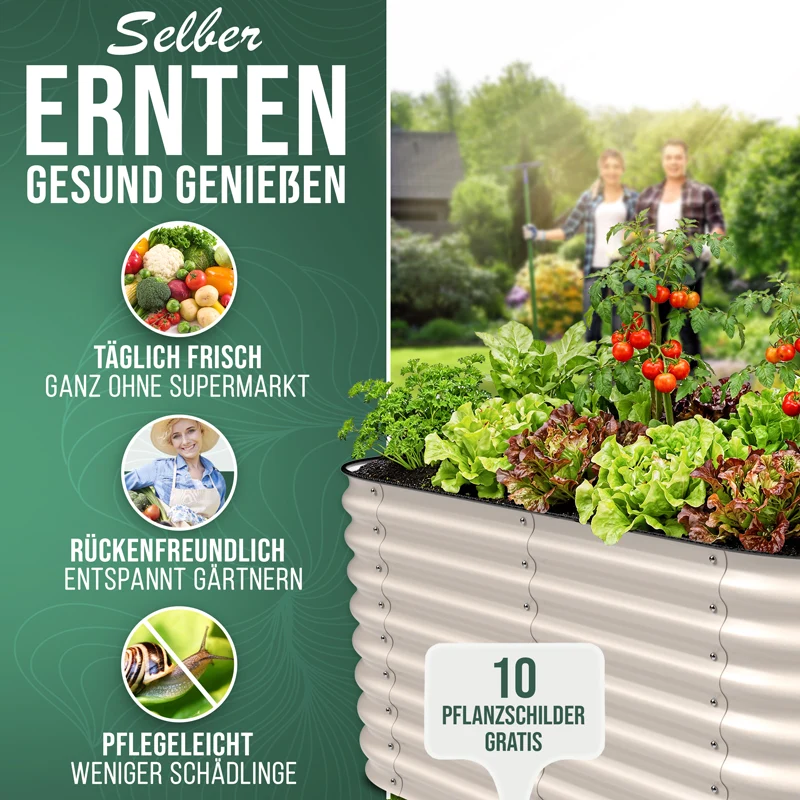 HOFGARTEN QuickGrow Plus, 6-in-1 Metall Hochbeet | 64 cm Beethöhe