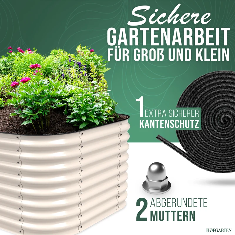 HOFGARTEN QuickGrow Plus, 6-in-1 Metall Hochbeet | 64 cm Beethöhe